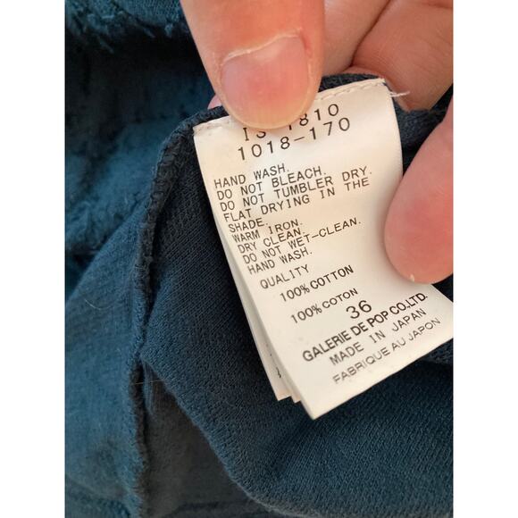 Pas de Calais - Deep Teal Cotton Sweatshirt ~ Textured Simplicity! ~ Sz 36 - Picture 7 of 7